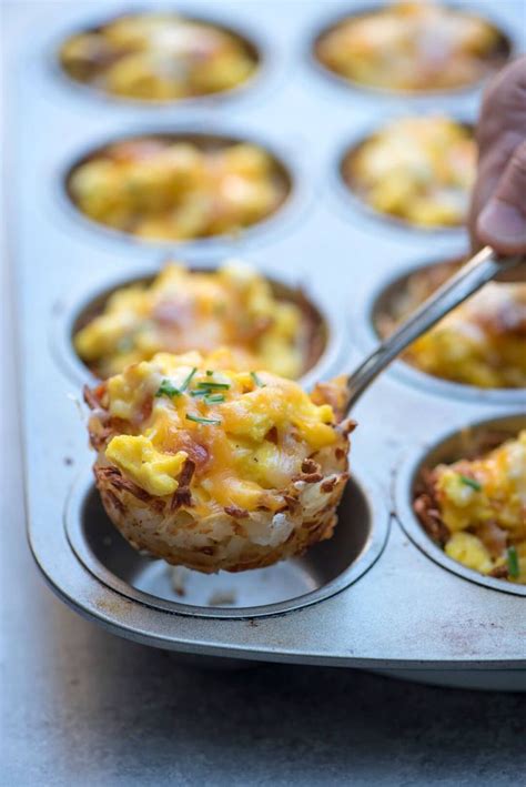 Muffin Tin Hash Brown And Scrambled Egg Cups