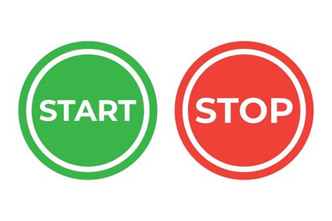 Simple Modern Icon Start And Stop Button Simple Flat Style Set