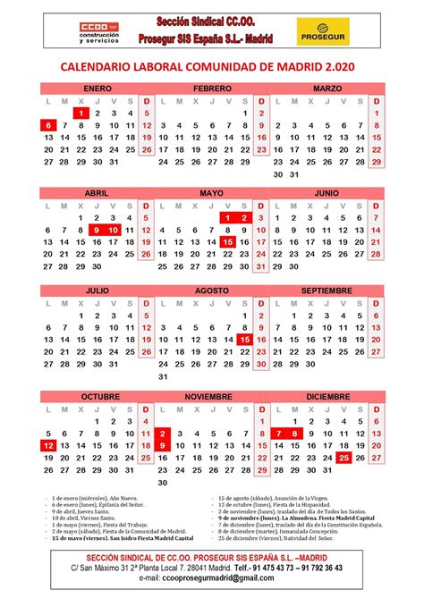 Calendario Laboral En Madrid Zona De Informaci N Hot Sex Picture