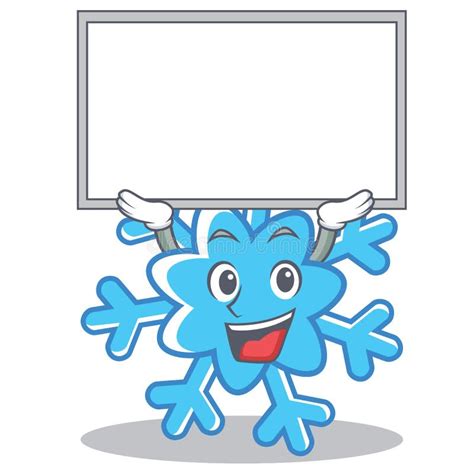 Up Board Snowflake Character Cartoon Style Stock Vector Illustration