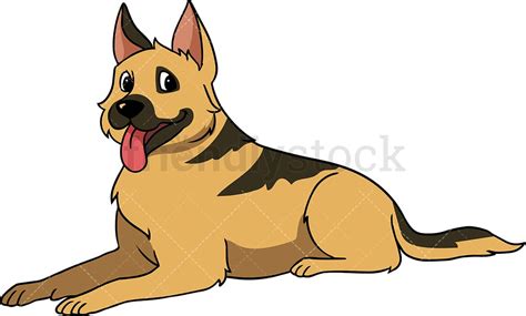 Growling German Shepherd Dog Cartoon Vector Clipart Friendlystock