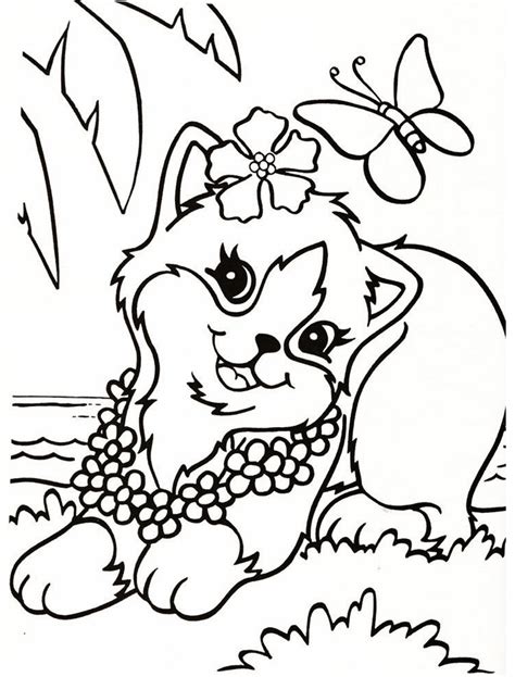 Pretty Cat Lisa Frank Coloring Page Free Printable Coloring Pages For