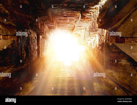 Amazing Of Golden Light Through Hole Sun Shining Through The With