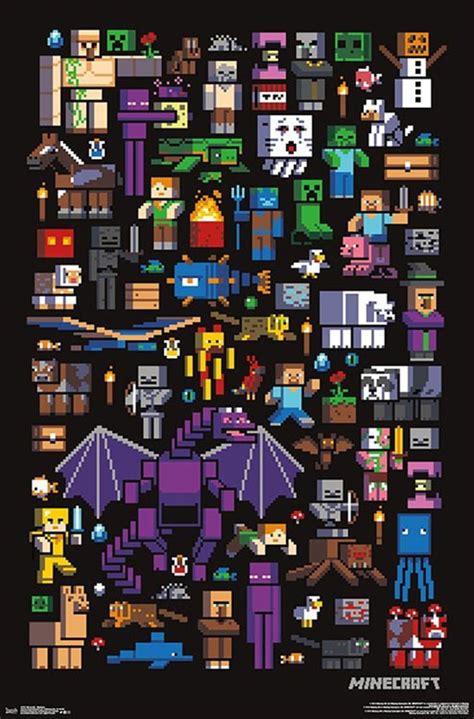 Poster Studio B Minecraft Mobery 36x24 Wall Art P7537