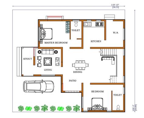 Cad House Plan Bhk Drawing Download Dwg File Cadbull