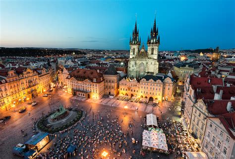 Prague By Night Old Town Square Czech Republic Flickr