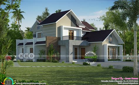 4 Bhk Mixed Roof 2625 Sq Ft Home Plan Kerala Home Design And Floor