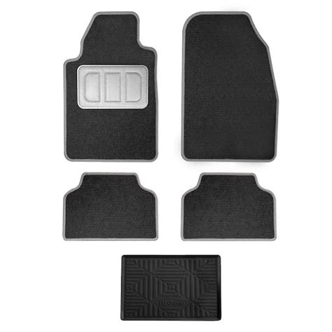 Fh Group Gray 4 Piece Ribbed Universal Liners Carpet Car Floor Mats