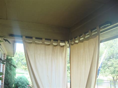 The patio seating is gracious and inviting, with a pretty scrollwork pattern on the upholstery and coordinating sage green. Let It Shine: Outdoor Curtains with PVC Rods | Outdoor ...