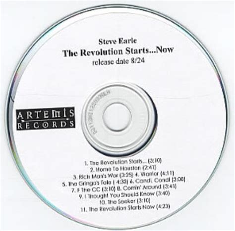 Steve Earle The Revolution Startsnow Us Promo Cd R Acetate 302876