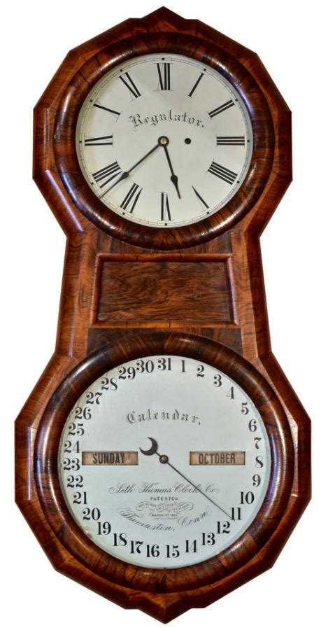 American Seth Thomas Office 1 Double Dial Calendar Clock Renaissance