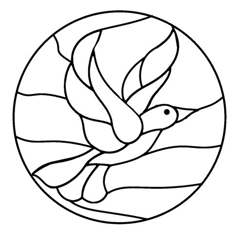 Dove Stained Glass Window Coloring Coloring Pages