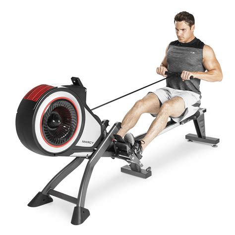 Marcy Foldable Turbine Rowing Machine Rower With Resistance Setting And Transport Wheels NS