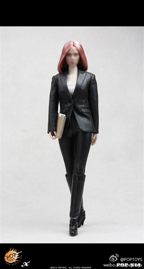 Poptoys X14 16 Female Agents Skin Suit Black Widow Leather Clothes