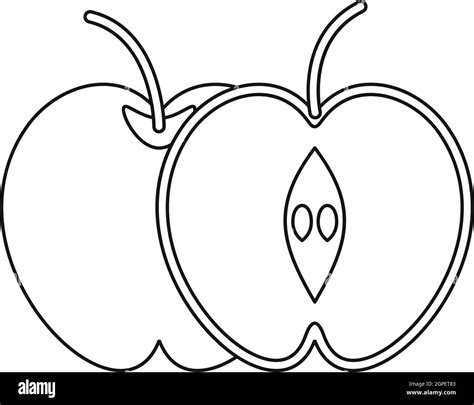 Apple Icon Outline Style Stock Vector Image And Art Alamy