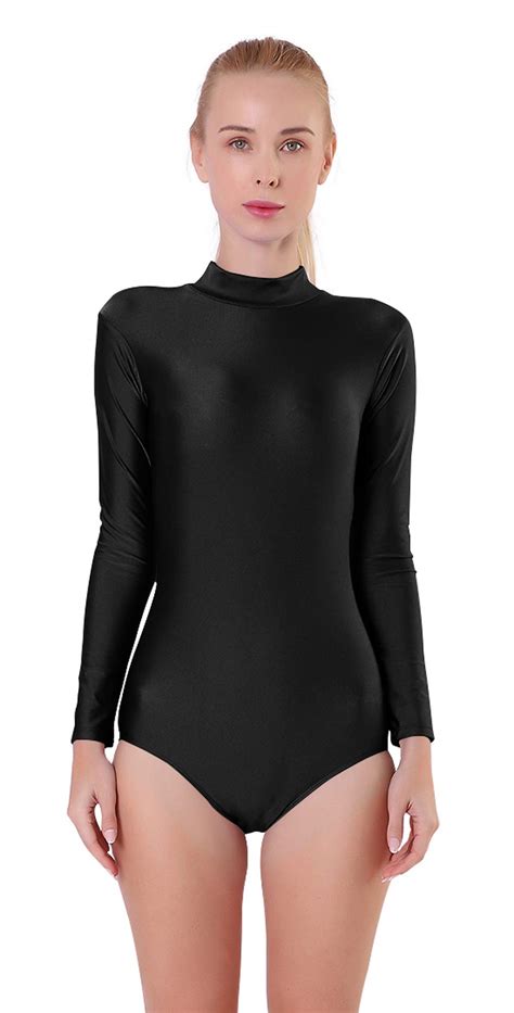 Buy Kepblom Adult Turtleneck Long Sleeve Leotard Spandex Lycra Ballet Dance Bodysuit For Women