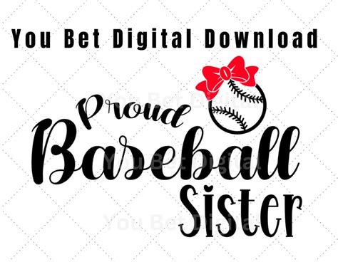 Baseball Sister Svg Png Baseball Sister Shirt Digital Download File For Cricut Etsy