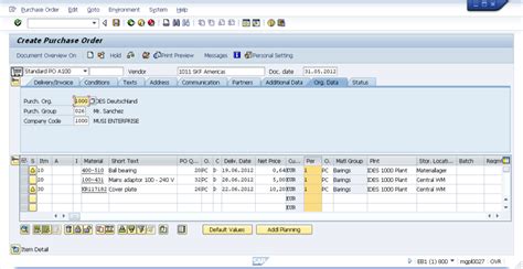 How To Create Purchase Order In Sap Using Me21n