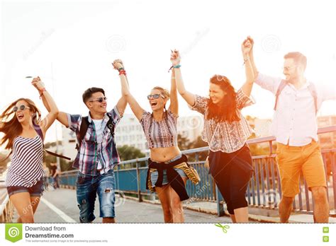 Happy Young People Having Fun Stock Photo Image Of Leisure