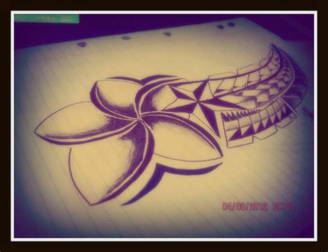 Know that flower designs as tattoo designs can be very popular in women. Frangipani star Polynesian style tattoo design