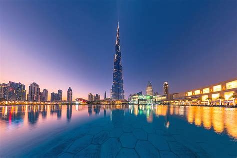 Hd Wallpaper Water Reflection Building Dubai Night