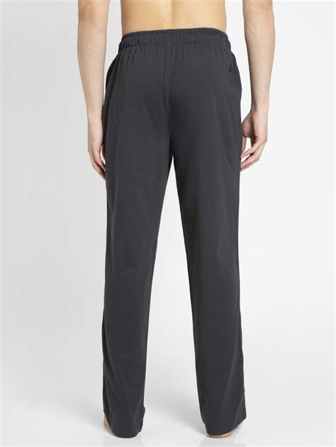 Buy Graphite And Black Regular Fit Track Pant With Drawstring Closure For