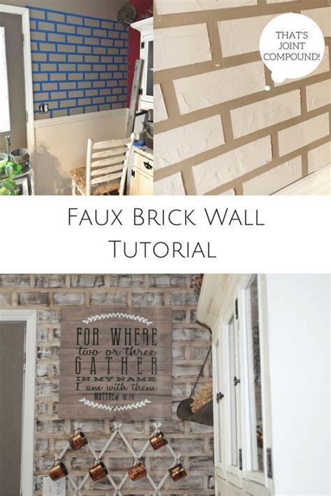 Faux Brick Wall Tutorial Using Joint Compound Faux Brick Walls Faux Brick Brick Wall