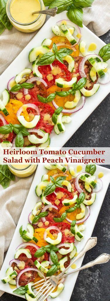 Heirloom Tomato Cucumber Salad With Peach Vinaigrette Recipe Runner