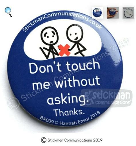 Dont Touch Me Without Asking Badge Sentire Sensory Uk The Sensory Toy Shop