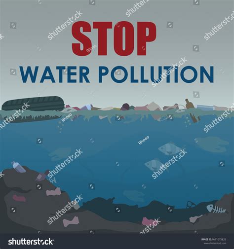 Stop Water Pollution Poster Stock Vector Stock Vector Royalty Free 1611075829 Shutterstock