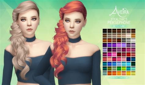 Aveira Sims 4 Stealthics Persephone Hair Retextured Sims 4 Hairs