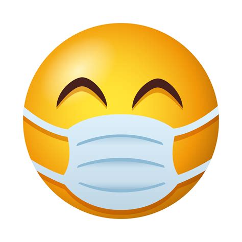 Emoji Wearing Medical Mask Gradient Style 1842504 Vector Art At Vecteezy