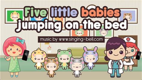 Five Little Babies Jumping On The Bed Children Nursery Rhymes Sing