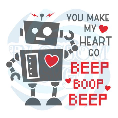 Robot Valentines Day Svg Valentine Svg Robot Svg Beep Boop Svg