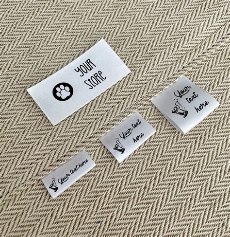 Set Of 100 White Satin Fabric Labels 1 Inch Or 25mm Custom Etsy Canada
