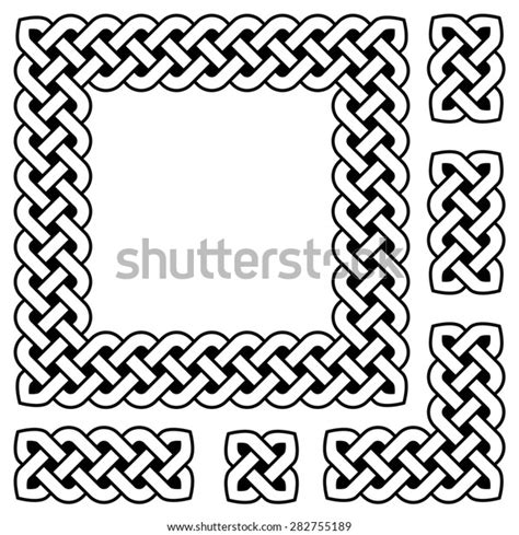 Black White Celtic Knot Frame Design Stock Illustration 282755189