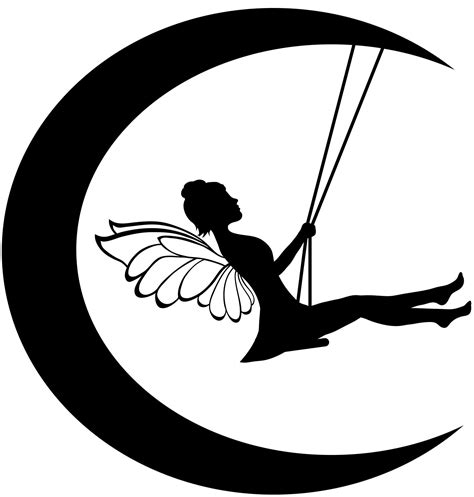 Tinkerbell With Moon Vector Fairy On Moon Silhouette