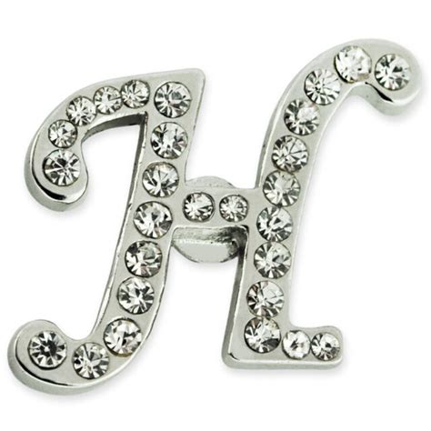 Pinmarts Silver Plated Rhinestone Alphabet Letter H Lapel Pin Ebay