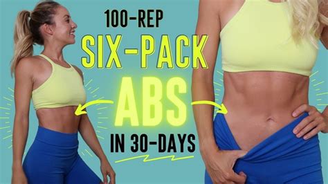 Get Six Pack Abs In 30 Days💥 100 Reps A Day Workout Challenge No Equipment Needed Youtube