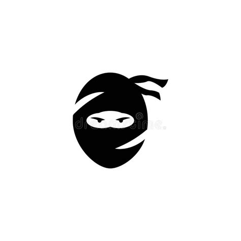 Ninja Warrior Icon Simple Black Ninja Head Logo Illustration Stock