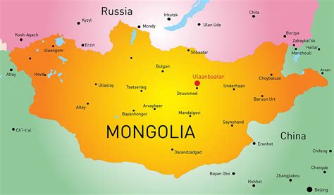 Vector Map Of Mongolia Country Texture Illustrations ~ Creative Market