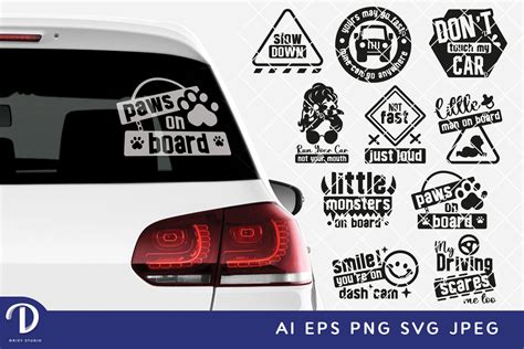 Funny Car Decal Svg Set Of Drizy Studio