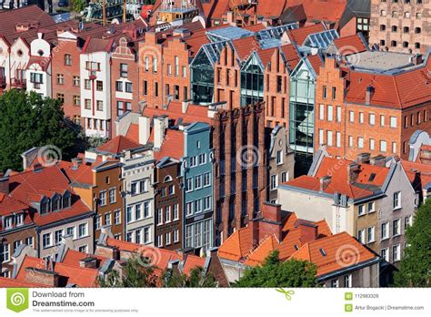 Houses In Old Town Of Gdansk Stock Photo Image Of Area Europe 112983328