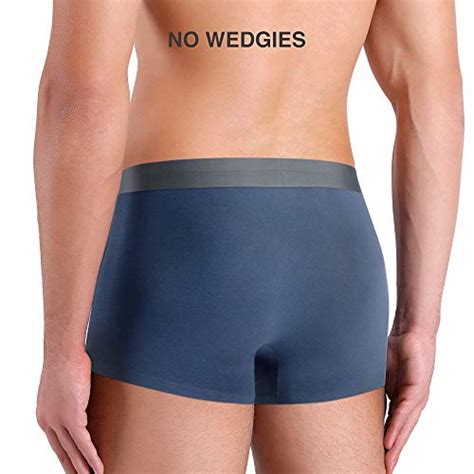 david archy men s 3 pack micro modal seamless underwear breathable trunks no fly xl black navy