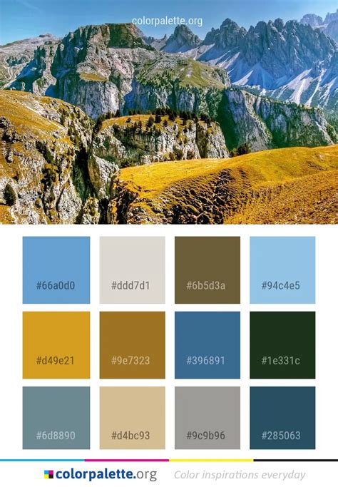 Mountainous Landforms Nature Mountain Color Palette