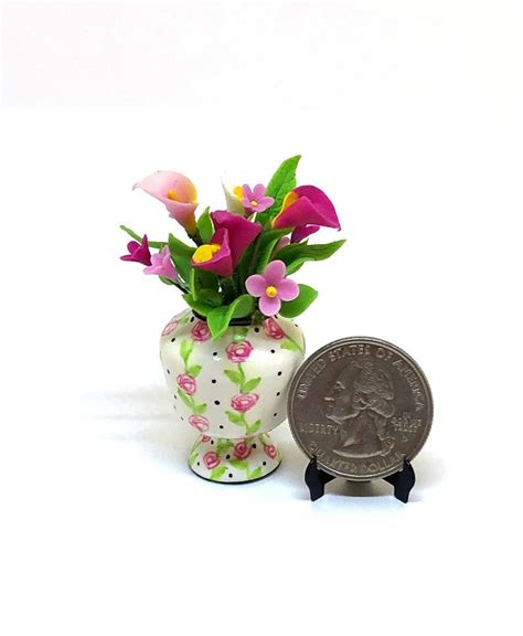 Miniature Flower Vase Miniature Vase Dollhouse Flowers Etsy