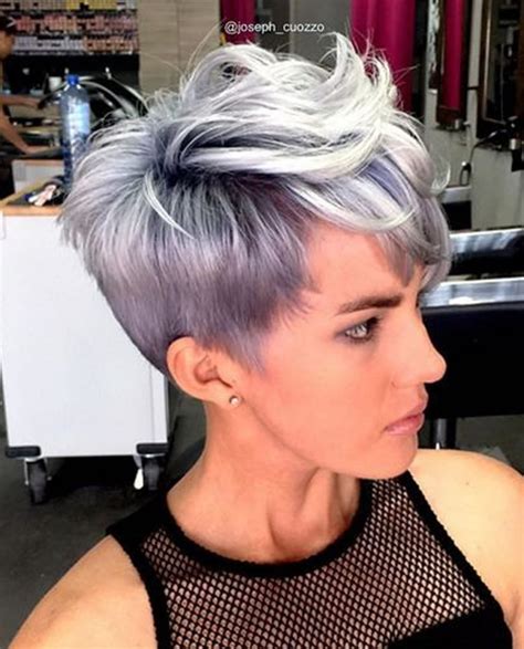 Gray Balayage Short Pixie Haircut For Girls Hairstyles