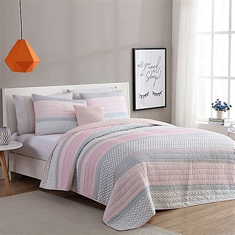 Simply place your order before 1pm and our friendly team will pack your order on. VCNY Home Stockholm Quilt Set in Pink/Grey - Bed Bath & Beyond