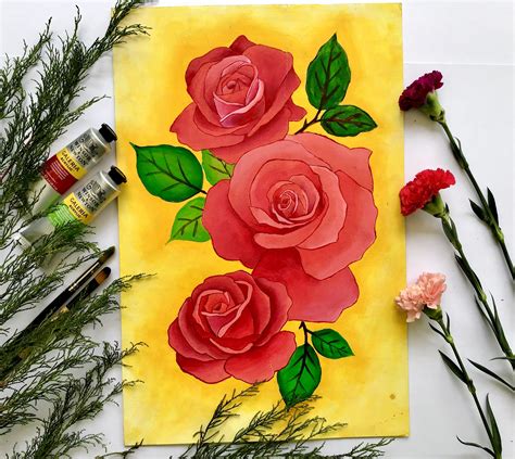 Acrylic Painting For Beginners Floral Illustration Painting Art