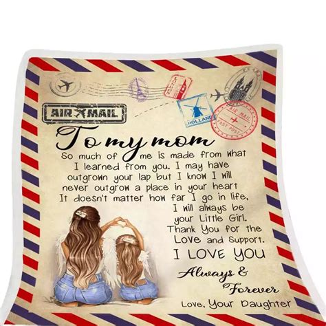 To Mom Love Your Daughter Letter Blanket Mat Throw T